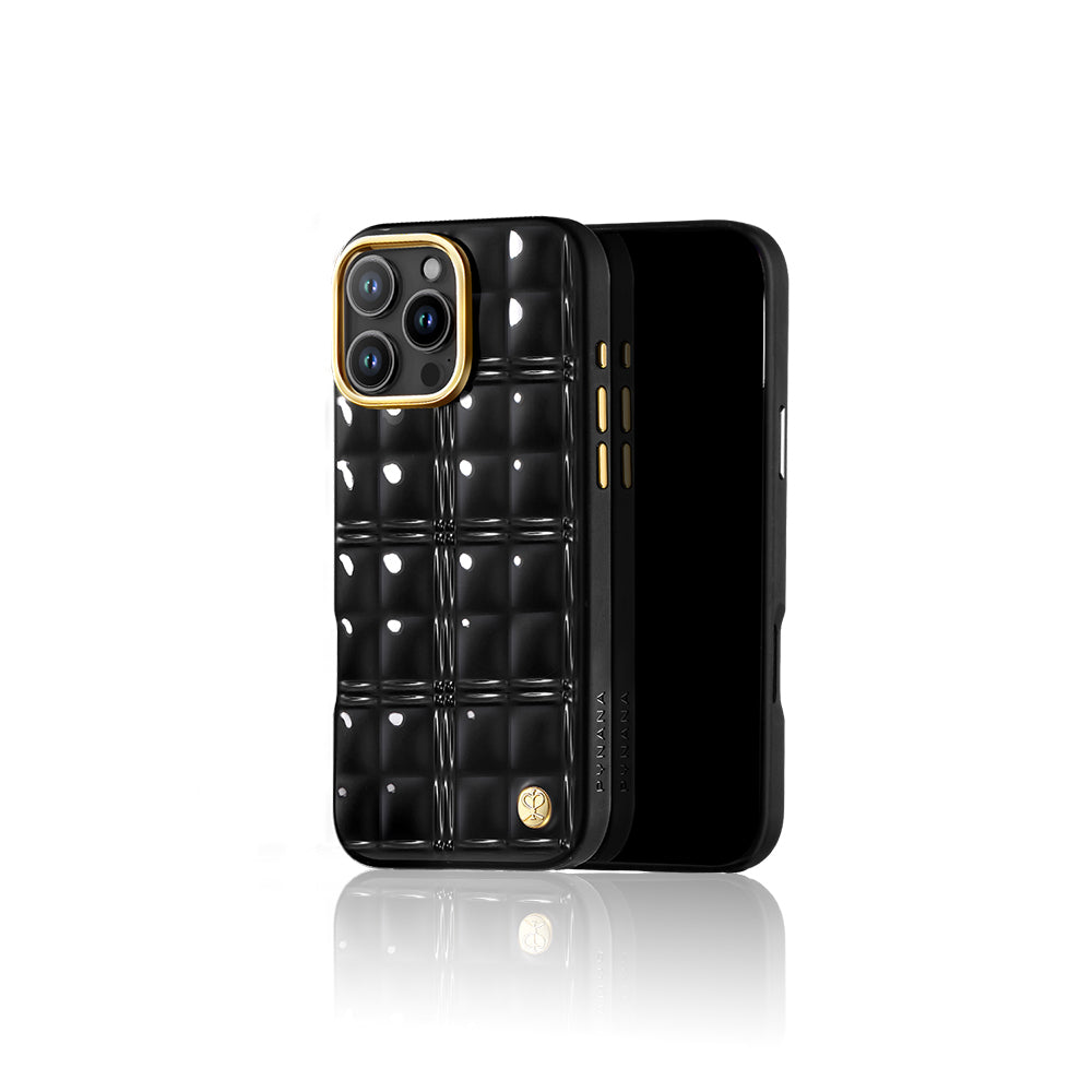 Pynana iPhone 16 Pro Askı Aparatlı Metal Grid Kılıf Pynana iPhone 16 Pro Askı Aparatlı Metal Grid Kılıf